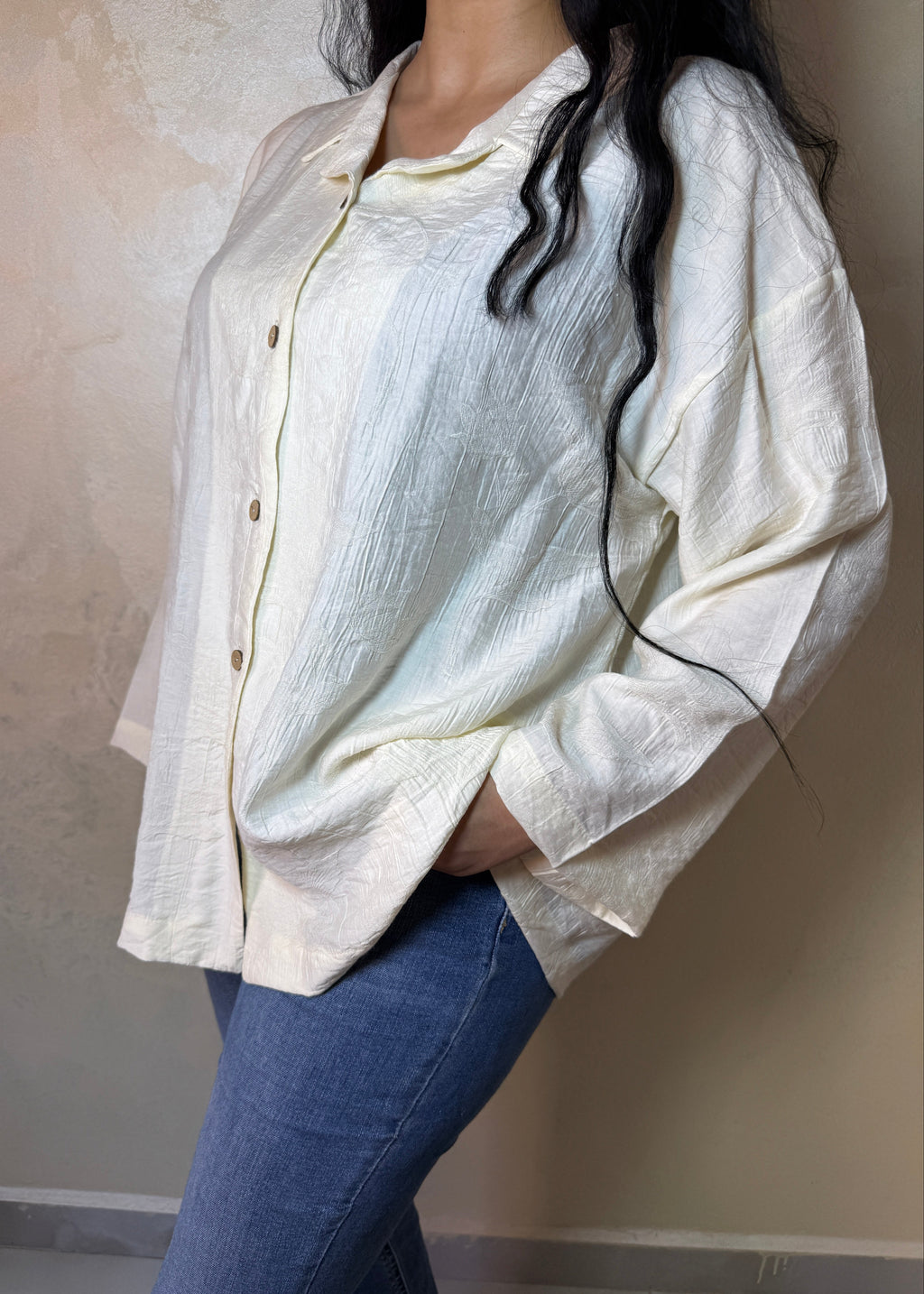 La Chemise Oversize — Édition N°3 · Jacquard Écru